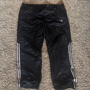 adidas Black Track Pants with White Triple Stripes